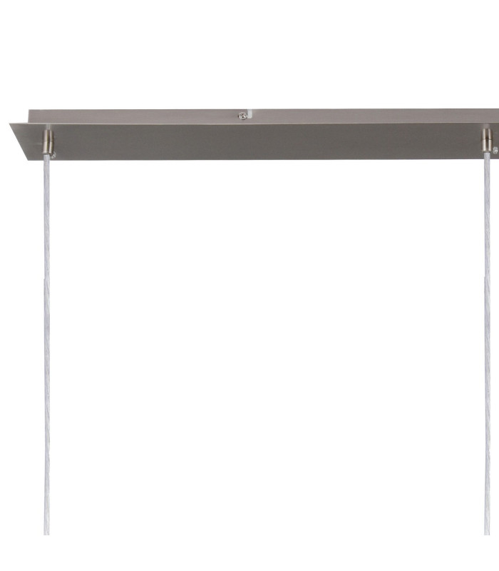 Baymont Satin Nickel 3 Light E27 Linear Pendant With 12cm Faux Silk Shade White-5