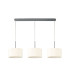 Baymont Polished Chrome 3 Light E27 Linear Pendant With 30cm x 17cm Faux Silk Shade Ivory Pearl/White Laminate-4