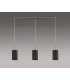 Baymont Satin Nickel 3 Light E27 Linear Pendant With 12cm Faux Silk Shade Grey-13