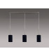 Baymont Satin Nickel 3 Light E27 Linear Pendant With 12cm Faux Silk Shade Black-13