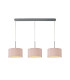 Baymont Polished Chrome 3 Light E27 Linear Pendant With 30cm x 17cm Dual Faux Silk Shade Taupe/Halo Gold-1