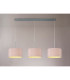 Baymont Polished Chrome 3 Light E27 Linear Pendant With 30cm x 17cm Dual Faux Silk Shade Taupe/Halo Gold-2