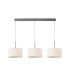 Baymont Polished Chrome 3 Light E27 Linear Pendant With 30cm x 17cm Dual Faux Silk Shade Nude Beige/Moonlight-4
