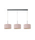 Baymont Polished Chrome 3 Light E27 Linear Pendant With 30cm x 17cm Dual Faux Silk Shade Taupe/Halo Gold-4