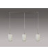 Baymont Satin Nickel 3 Light E27 Linear Pendant With 12cm Faux Silk Shade White-13