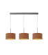 Baymont Polished Chrome 3 Light E27 Linear Pendant With 30cm x 17cm Dual Faux Silk Shade Raw Cocoa/Grecian Bronze-1