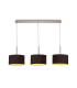 Baymont Polished Chrome 3 Light E27 Linear Pendant With 30cm x 17cm Dual Faux Silk Shade Midnight Black/Green Olive-1