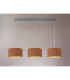Baymont Polished Chrome 3 Light E27 Linear Pendant With 30cm x 17cm Dual Faux Silk Shade Raw Cocoa/Grecian Bronze-2