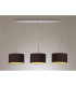 Baymont Polished Chrome 3 Light E27 Linear Pendant With 30cm x 17cm Dual Faux Silk Shade Midnight Black/Green Olive-2