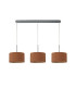 Baymont Polished Chrome 3 Light E27 Linear Pendant With 30cm x 17cm Dual Faux Silk Shade Raw Cocoa/Grecian Bronze-4