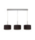 Baymont Polished Chrome 3 Light E27 Linear Pendant With 30cm x 17cm Dual Faux Silk Shade Midnight Black/Green Olive-4