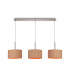 Baymont Polished Chrome 3 Light E27 Linear Pendant With 30cm x 17cm Dual Faux Silk Shade Antique Gold/Ruby-1