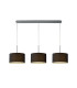 Baymont Polished Chrome 3 Light E27 Linear Pendant With 30cm x 17cm Faux Silk Shade Black/White Laminate-1