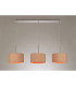 Baymont Polished Chrome 3 Light E27 Linear Pendant With 30cm x 17cm Dual Faux Silk Shade Antique Gold/Ruby-2