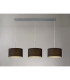 Baymont Polished Chrome 3 Light E27 Linear Pendant With 30cm x 17cm Faux Silk Shade Black/White Laminate-2