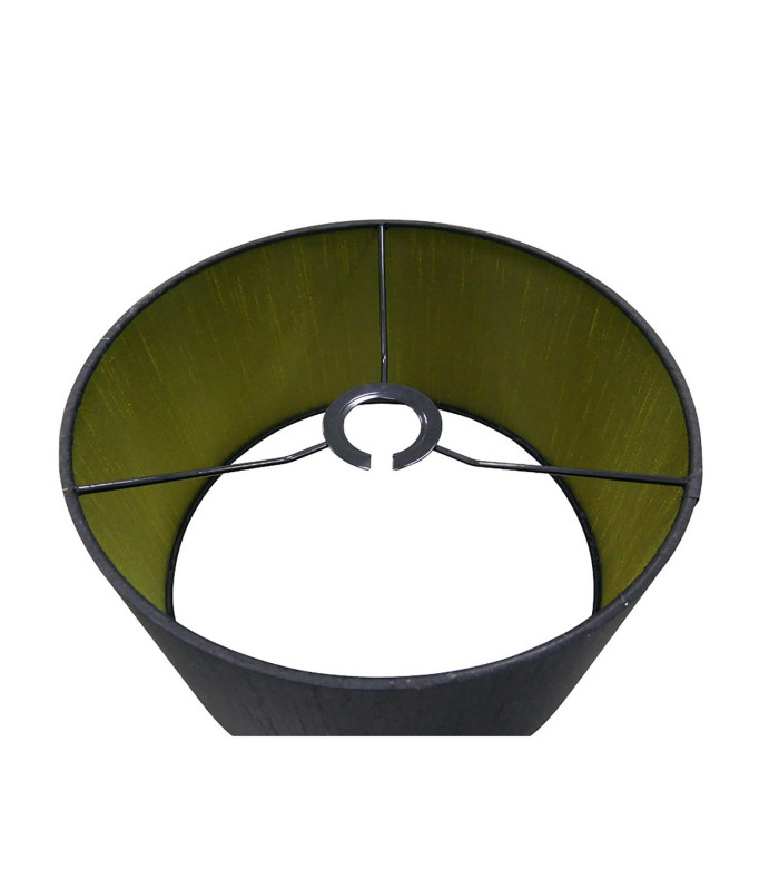 Baymont Polished Chrome 3 Light E27 Linear Pendant With 30cm x 17cm Dual Faux Silk Shade Midnight Black/Green Olive-8