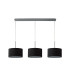 Baymont Polished Chrome 3 Light E27 Linear Pendant With 30cm x 17cm Faux Silk Shade Black/White Laminate-4