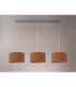 Baymont Polished Chrome 3 Light E27 Linear Pendant With 30cm x 17cm Dual Faux Silk Shade Raw Cocoa/Grecian Bronze-11