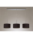 Baymont Polished Chrome 3 Light E27 Linear Pendant With 30cm x 17cm Dual Faux Silk Shade Midnight Black/Green Olive-11
