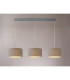 Baymont Polished Chrome 3 Light E27 Linear Pendant With 30cm x 17cm Faux Silk Shade Grey/White Laminate-2