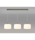 Baymont Antique Brass 3 Light E27 Linear Pendant With 30cm x 17cm Faux Silk Shade Ivory Pearl/White Laminate-2