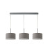 Baymont Polished Chrome 3 Light E27 Linear Pendant With 30cm x 17cm Faux Silk Shade Grey/White Laminate-4