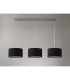 Baymont Polished Chrome 3 Light E27 Linear Pendant With 30cm x 17cm Faux Silk Shade Black/White Laminate-11