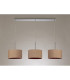 Baymont Polished Chrome 3 Light E27 Linear Pendant With 30cm x 17cm Dual Faux Silk Shade Antique Gold/Ruby-11