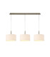 Baymont Antique Brass 3 Light E27 Linear Pendant With 30cm x 17cm Dual Faux Silk Shade Nude Beige/Moonlight-1