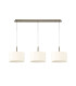 Baymont Antique Brass 3 Light E27 Linear Pendant With 30cm x 17cm Faux Silk Shade Ivory Pearl/White Laminate-4