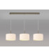 Baymont Antique Brass 3 Light E27 Linear Pendant With 30cm x 17cm Dual Faux Silk Shade Nude Beige/Moonlight-2