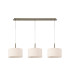 Baymont Antique Brass 3 Light E27 Linear Pendant With 30cm x 17cm Dual Faux Silk Shade Nude Beige/Moonlight-4