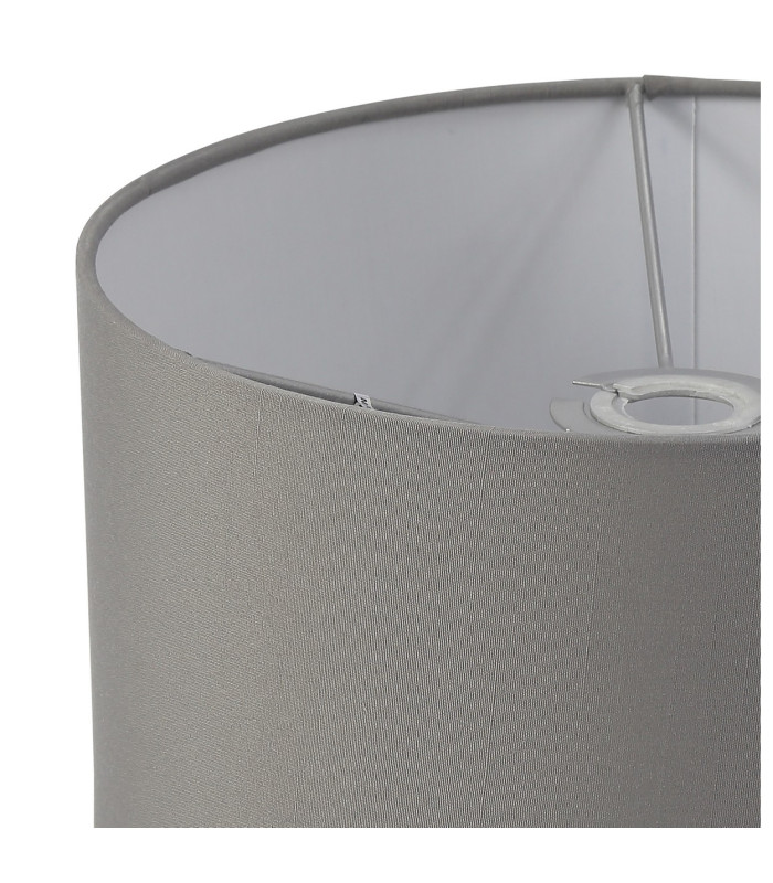 Baymont Polished Chrome 3 Light E27 Linear Pendant With 30cm x 17cm Faux Silk Shade Grey/White Laminate-10