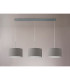 Baymont Polished Chrome 3 Light E27 Linear Pendant With 30cm x 17cm Faux Silk Shade Grey/White Laminate-11