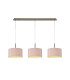 Baymont Antique Brass 3 Light E27 Linear Pendant With 30cm x 17cm Dual Faux Silk Shade Taupe/Halo Gold-1