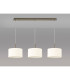 Baymont Antique Brass 3 Light E27 Linear Pendant With 30cm x 17cm Faux Silk Shade Ivory Pearl/White Laminate-11