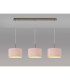 Baymont Antique Brass 3 Light E27 Linear Pendant With 30cm x 17cm Dual Faux Silk Shade Taupe/Halo Gold-2