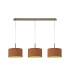 Baymont Antique Brass 3 Light E27 Linear Pendant With 30cm x 17cm Dual Faux Silk Shade Raw Cocoa/Grecian Bronze-1