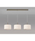 Baymont Antique Brass 3 Light E27 Linear Pendant With 30cm x 17cm Dual Faux Silk Shade Nude Beige/Moonlight-11