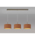 Baymont Antique Brass 3 Light E27 Linear Pendant With 30cm x 17cm Dual Faux Silk Shade Raw Cocoa/Grecian Bronze-2