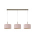 Baymont Antique Brass 3 Light E27 Linear Pendant With 30cm x 17cm Dual Faux Silk Shade Taupe/Halo Gold-4