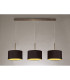 Baymont Antique Brass 3 Light E27 Linear Pendant With 30cm x 17cm Dual Faux Silk Shade Midnight Black/Green Olive-2