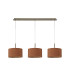 Baymont Antique Brass 3 Light E27 Linear Pendant With 30cm x 17cm Dual Faux Silk Shade Raw Cocoa/Grecian Bronze-4