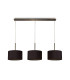 Baymont Antique Brass 3 Light E27 Linear Pendant With 30cm x 17cm Dual Faux Silk Shade Midnight Black/Green Olive-4