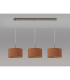 Baymont Antique Brass 3 Light E27 Linear Pendant With 30cm x 17cm Dual Faux Silk Shade Raw Cocoa/Grecian Bronze-11