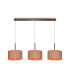Baymont Antique Brass 3 Light E27 Linear Pendant With 30cm x 17cm Dual Faux Silk Shade Antique Gold/Ruby-1