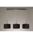 Baymont Antique Brass 3 Light E27 Linear Pendant With 30cm x 17cm Dual Faux Silk Shade Midnight Black/Green Olive-11