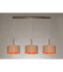 Baymont Antique Brass 3 Light E27 Linear Pendant With 30cm x 17cm Dual Faux Silk Shade Antique Gold/Ruby-2