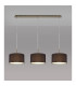 Baymont Antique Brass 3 Light E27 Linear Pendant With 30cm x 17cm Faux Silk Shade Black/White Laminate-2