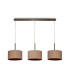 Baymont Antique Brass 3 Light E27 Linear Pendant With 30cm x 17cm Dual Faux Silk Shade Antique Gold/Ruby-4